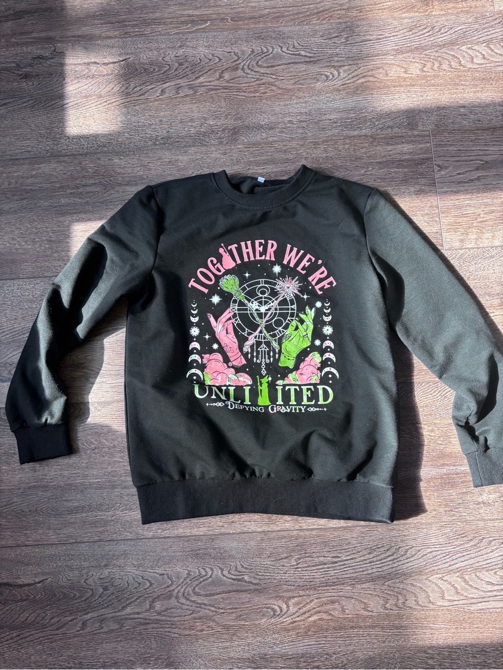 Black 'Together We're Unlimited' Graphic Crewneck Sweater